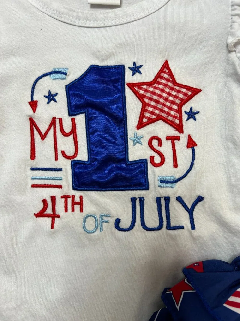 Baby Girl My 1st 4th of July Short Sleeve 6-9 Months 3pc New